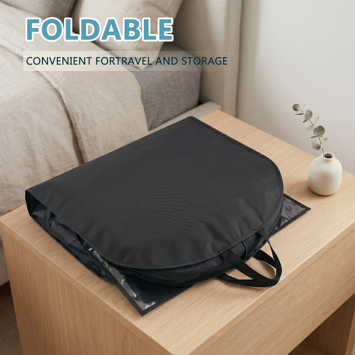 Travel Garment Bags with Clear Pockets, 2-Pack 50 Inch Suit and Dress Covers, Black - Image 2