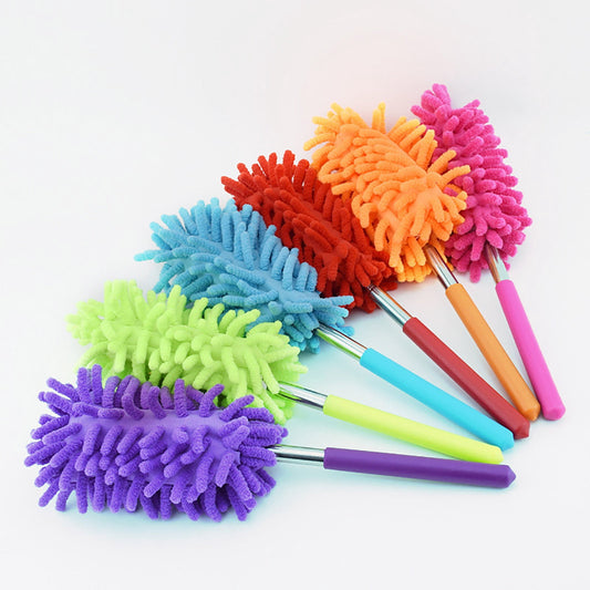 Extendable Microfiber Duster with Telescoping Pole for Ceiling Fans and High Shelves, Purple - Image 2