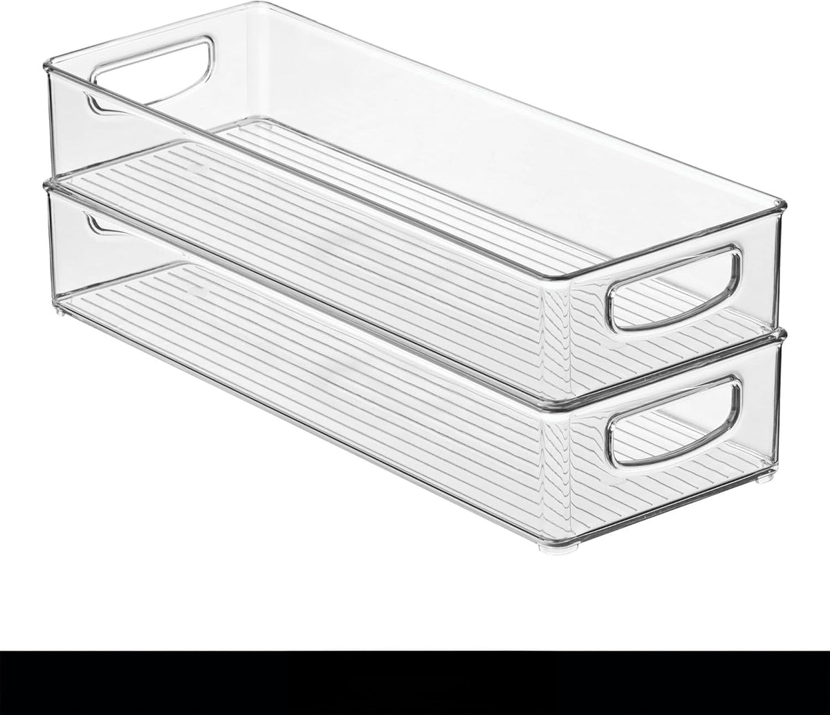 Extra-Long Clear Stackable Storage Bin for Narrow Pantry and Fridge Shelves - Image 5