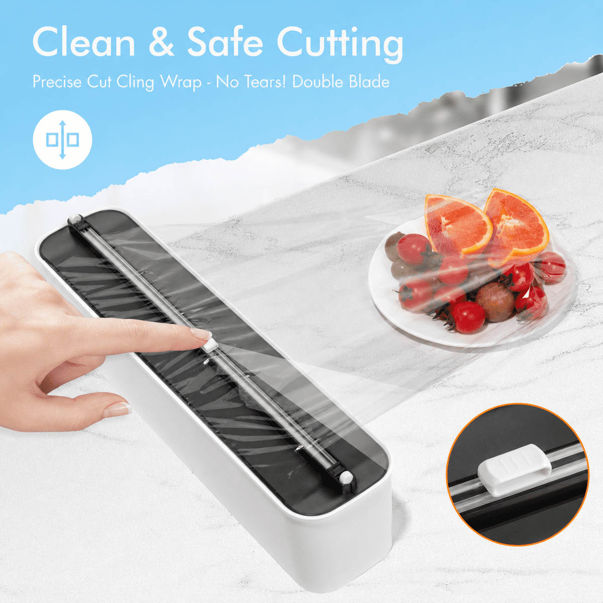 Magnetic Wrap Dispenser with Slide Cutter for Plastic Wrap and Foil, Fridge Mount - Image 5