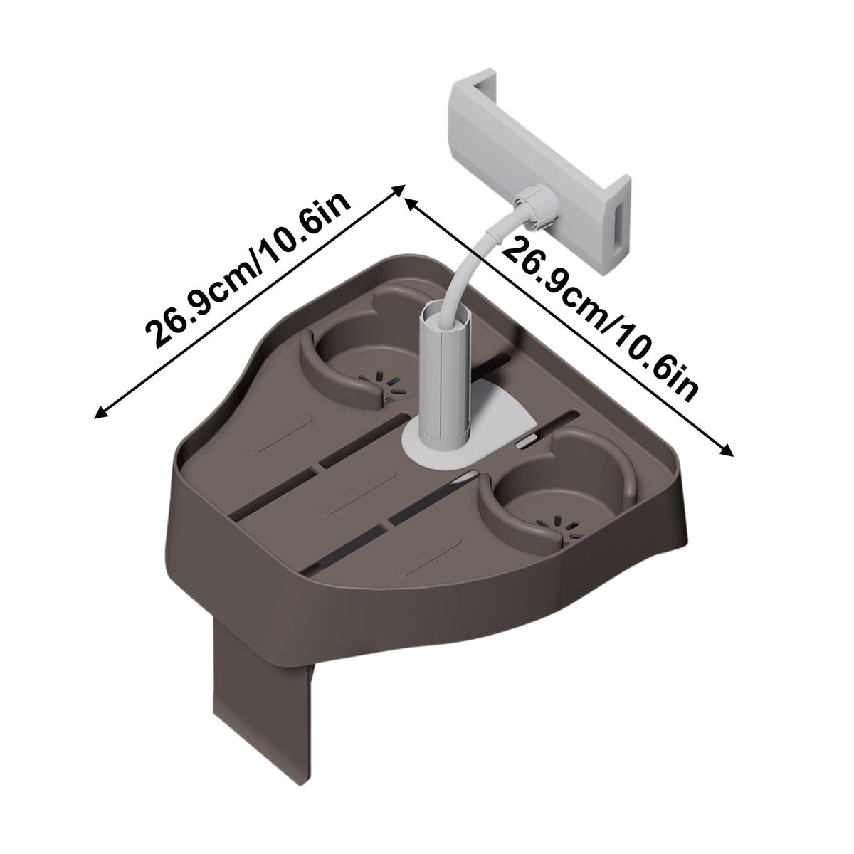 Adjustable Clip-On Bathtub and Hot Tub Tray with Cup and Phone Holders, Drain Holes - Image 6