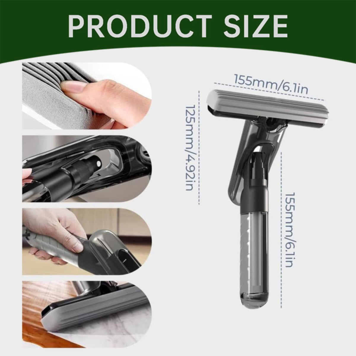 Mini Countertop Spray Mop with Built-In Bottle for Kitchen and Bathroom Surfaces - Image 3