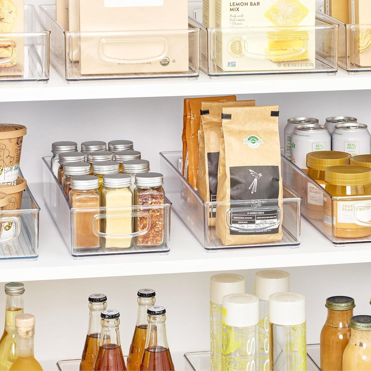 Extra-Long Clear Stackable Storage Bin for Narrow Pantry and Fridge Shelves - Image 3