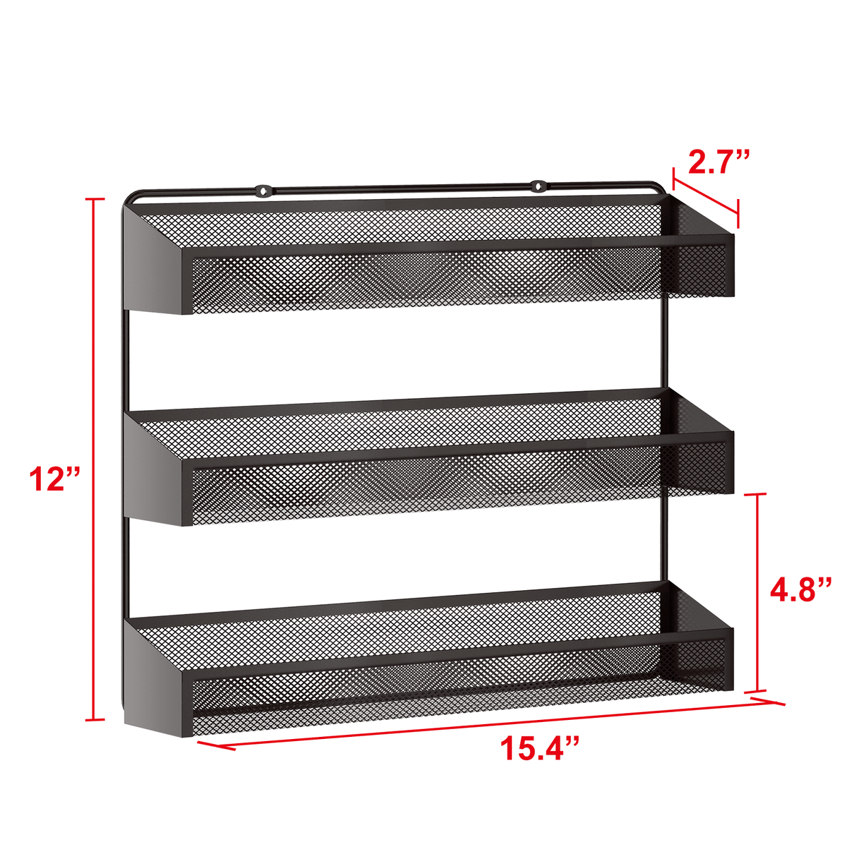 3-Tier Metal Spice Rack, 2-Pack Countertop Stand or Wall-Mounted Shelf, Bronze - Image 5