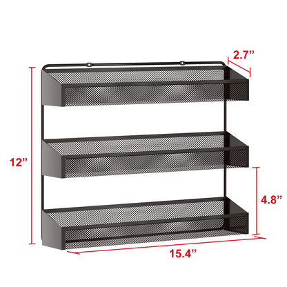 3-Tier Metal Spice Rack, 2-Pack Countertop Stand or Wall-Mounted Shelf, Bronze - Image 5