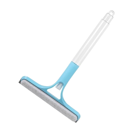 Long-Handle Window Squeegee with Sponge Scrubber, 2-in-1 Glass Cleaning Tool