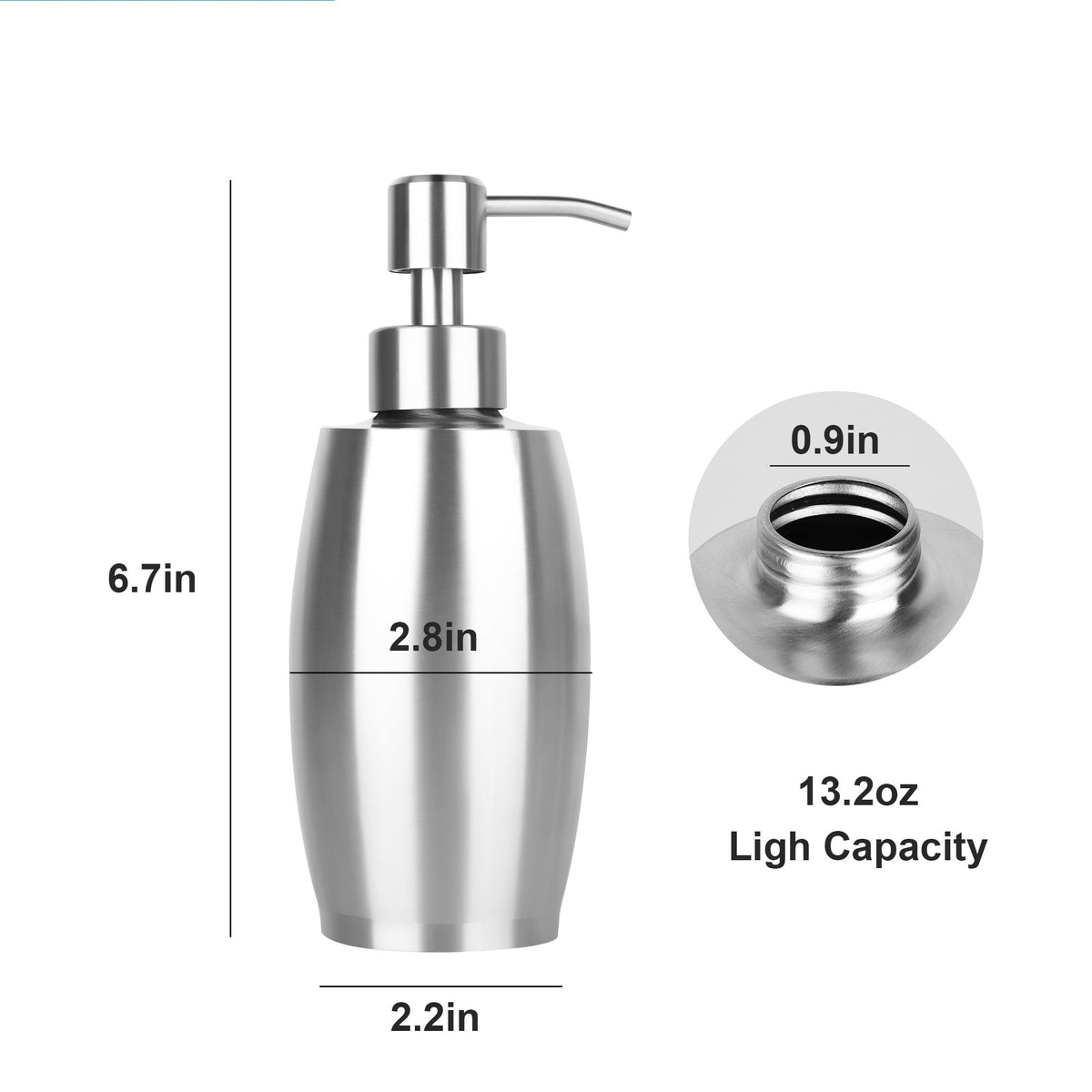 Stainless Steel Pump Soap Dispenser, 375 ml Refillable Bottle for Kitchen and Bathroom Sinks - Image 2