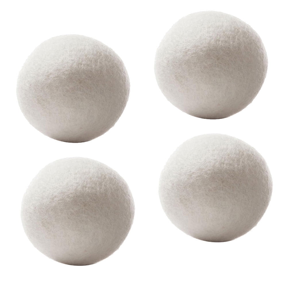 Wool Dryer Balls, 4-Pack Reusable Natural Fabric Softener, 6 cm