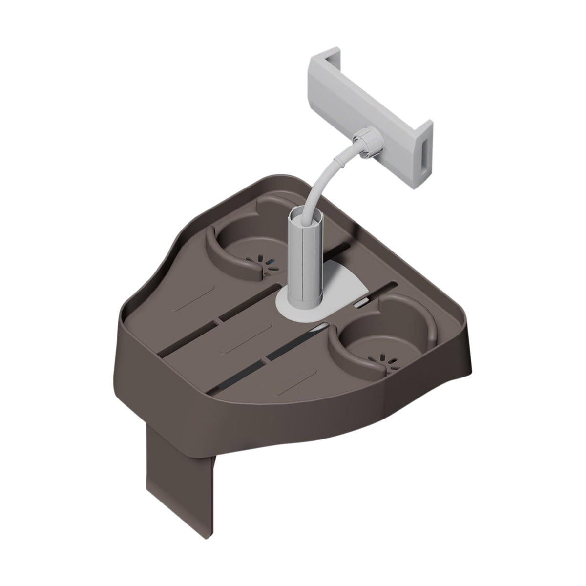 Adjustable Clip-On Bathtub and Hot Tub Tray with Cup and Phone Holders, Drain Holes