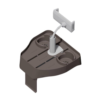 Adjustable Clip-On Bathtub and Hot Tub Tray with Cup and Phone Holders, Drain Holes