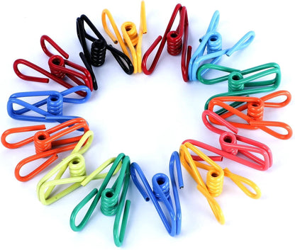 Metal Bag Clips, 30-Pack Assorted PVC-Coated 2 Inch Chip Clips for Food Bags and Laundry