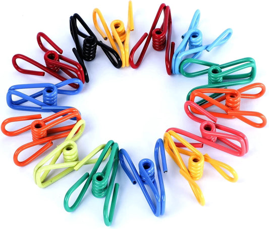Metal Bag Clips, 30-Pack Assorted PVC-Coated 2 Inch Chip Clips for Food Bags and Laundry