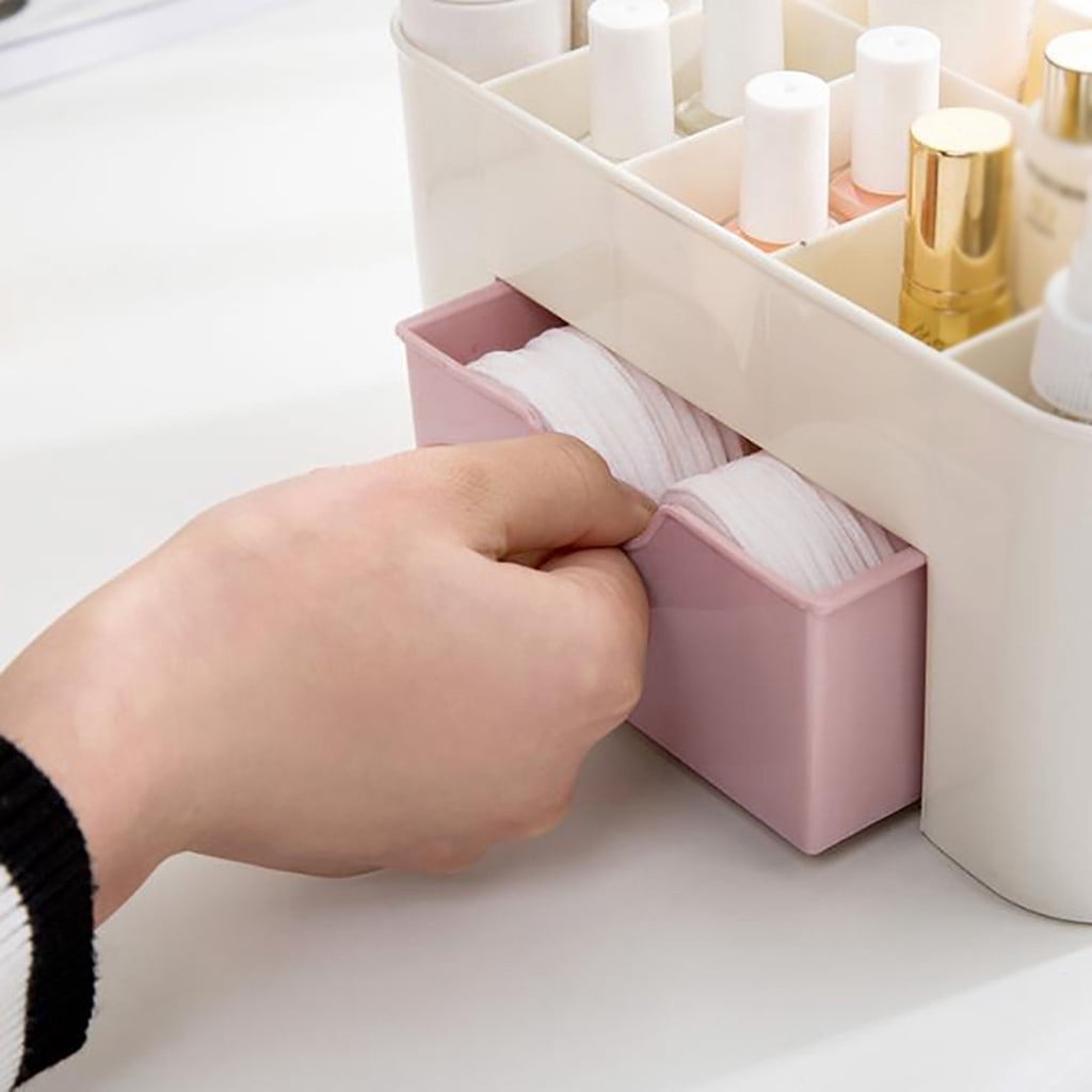 Countertop Makeup Organizer with Drawer, Compact Cosmetic and Skincare Storage Box - Image 4