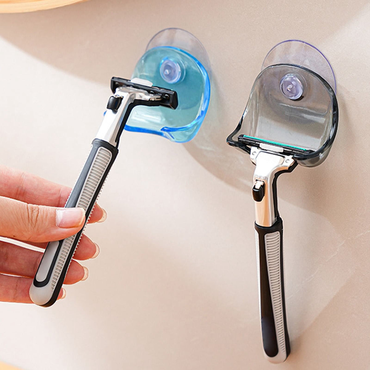 Suction Cup Shower Hooks for Razor, Loofah and Squeegee, Damage-Free Bathroom Wall Holder - Image 5