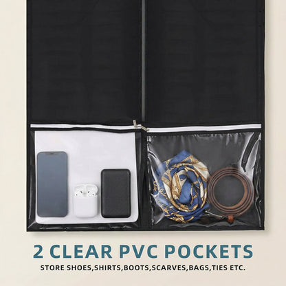 Travel Garment Bags with Clear Pockets, 2-Pack 50 Inch Suit and Dress Covers, Black - Image 5