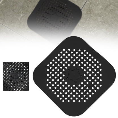 Silicone Hair Catcher Drain Cover for Shower and Bathtub, 5.51 Inch Square, Black - Image 2