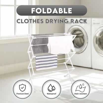Foldable Metal Clothes Drying Rack, 29 x 11.5 x 37.5 Inch Collapsible Laundry Airer - Image 4