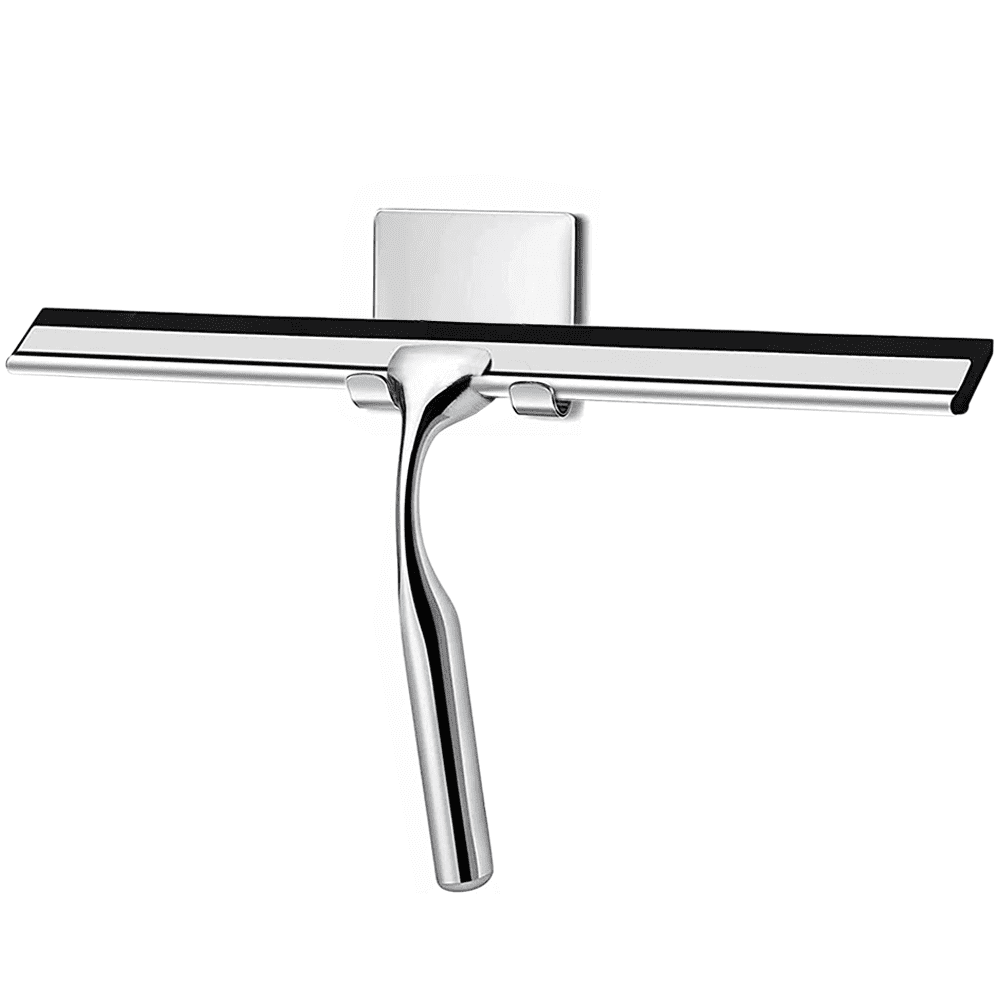 Stainless Steel Shower Squeegee, 10 Inch Blade for Glass Doors, Mirrors and Windows