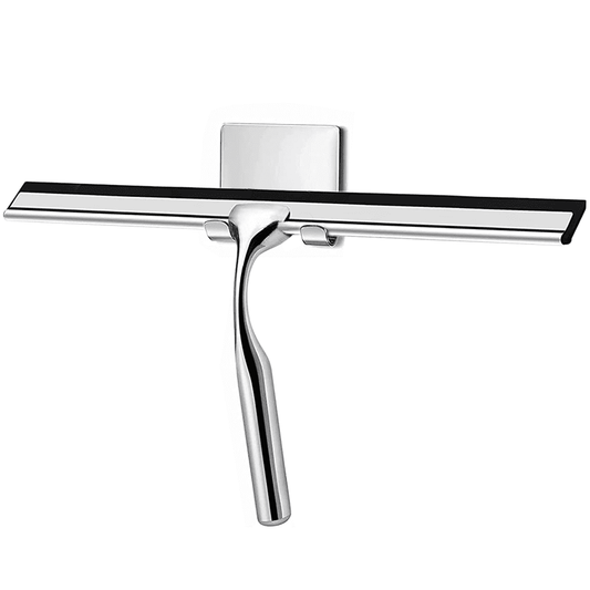 Stainless Steel Shower Squeegee, 10 Inch Blade for Glass Doors, Mirrors and Windows
