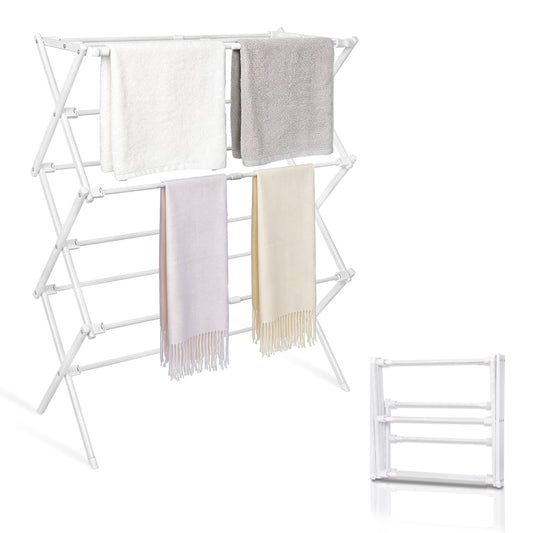 Foldable Metal Clothes Drying Rack, 29 x 11.5 x 37.5 Inch Collapsible Laundry Airer