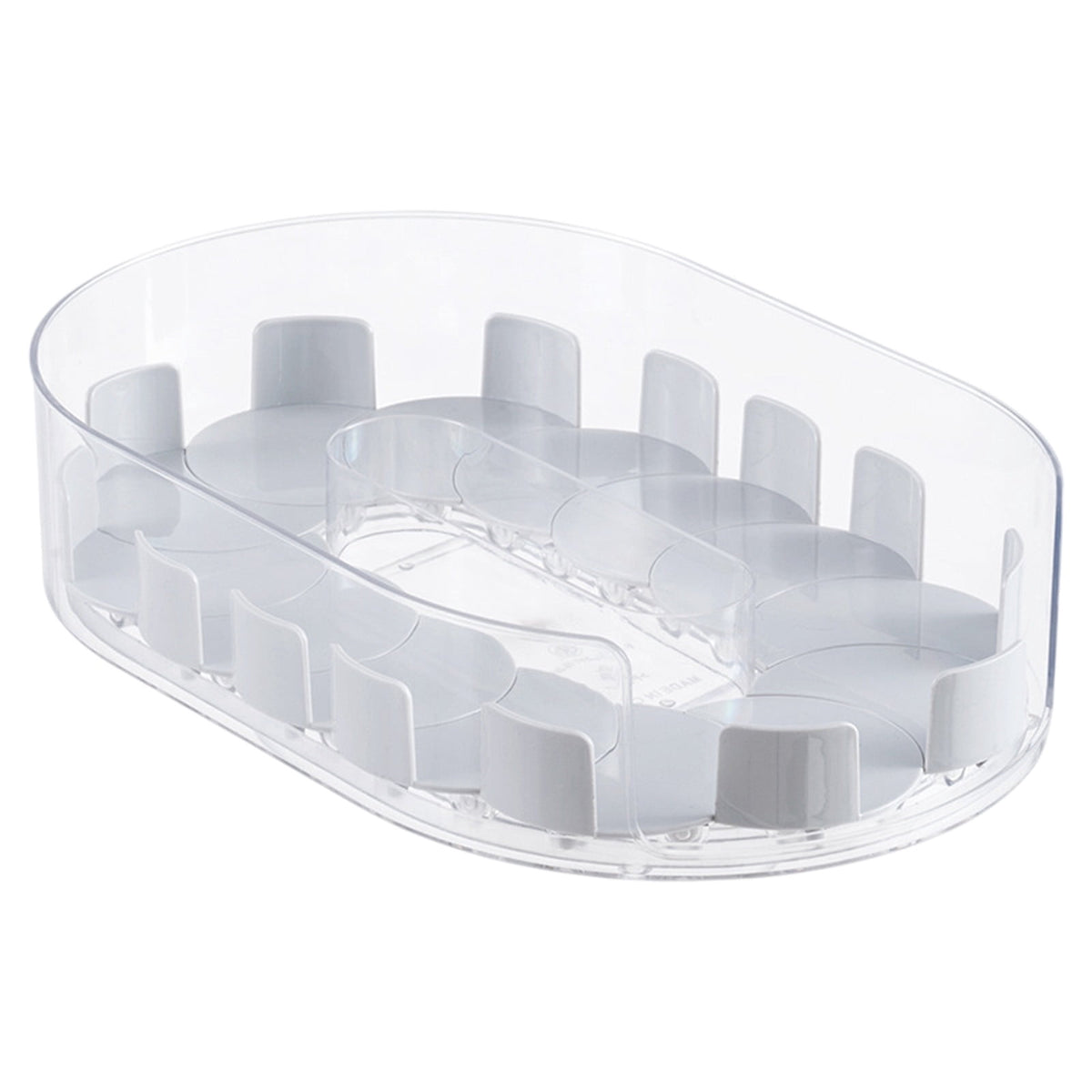 Clear Lazy Susan Turntable for Cabinets and Fridge, 12.9 x 8.46 x 2.87 Inch Rotating Tray