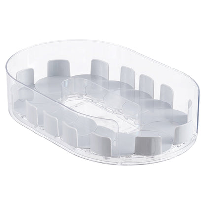 Clear Lazy Susan Turntable for Cabinets and Fridge, 12.9 x 8.46 x 2.87 Inch Rotating Tray