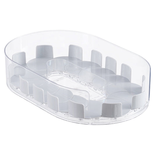 Clear Lazy Susan Turntable for Cabinets and Fridge, 12.9 x 8.46 x 2.87 Inch Rotating Tray
