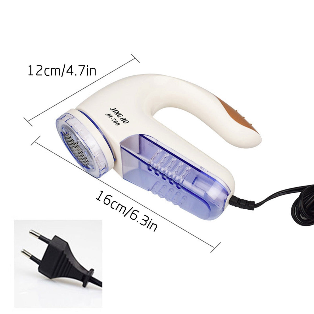 Plug-In Electric Fabric Shaver with Stainless Steel Blade and Detachable Lint Collector - Image 3