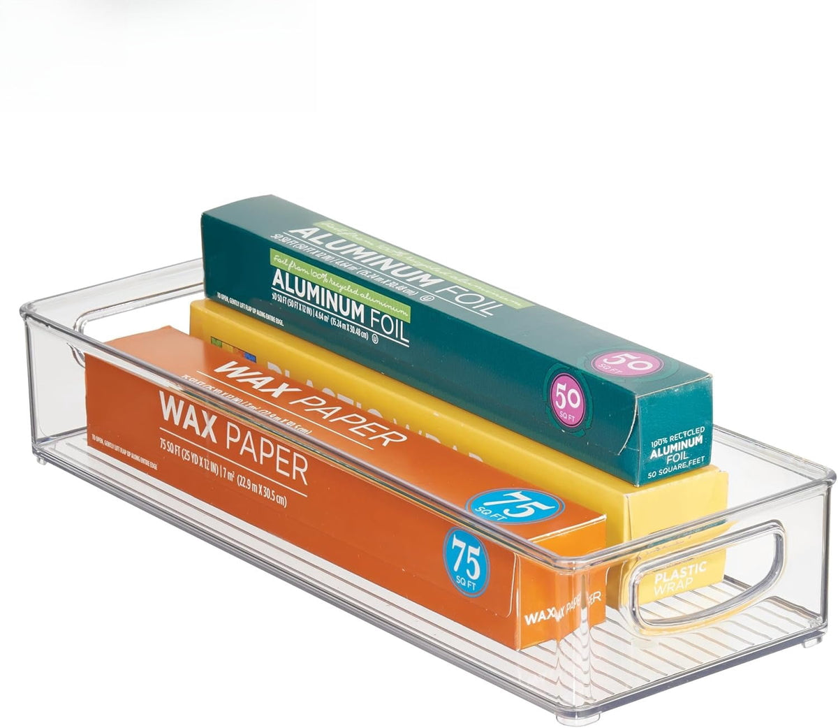 Extra-Long Clear Stackable Storage Bin for Narrow Pantry and Fridge Shelves - Image 2