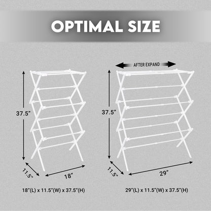 Foldable Metal Clothes Drying Rack, 29 x 11.5 x 37.5 Inch Collapsible Laundry Airer - Image 5