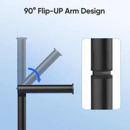 Free-Standing Toilet Paper Holder with Weighted Base and Spare Roll Storage, Black - Image 4