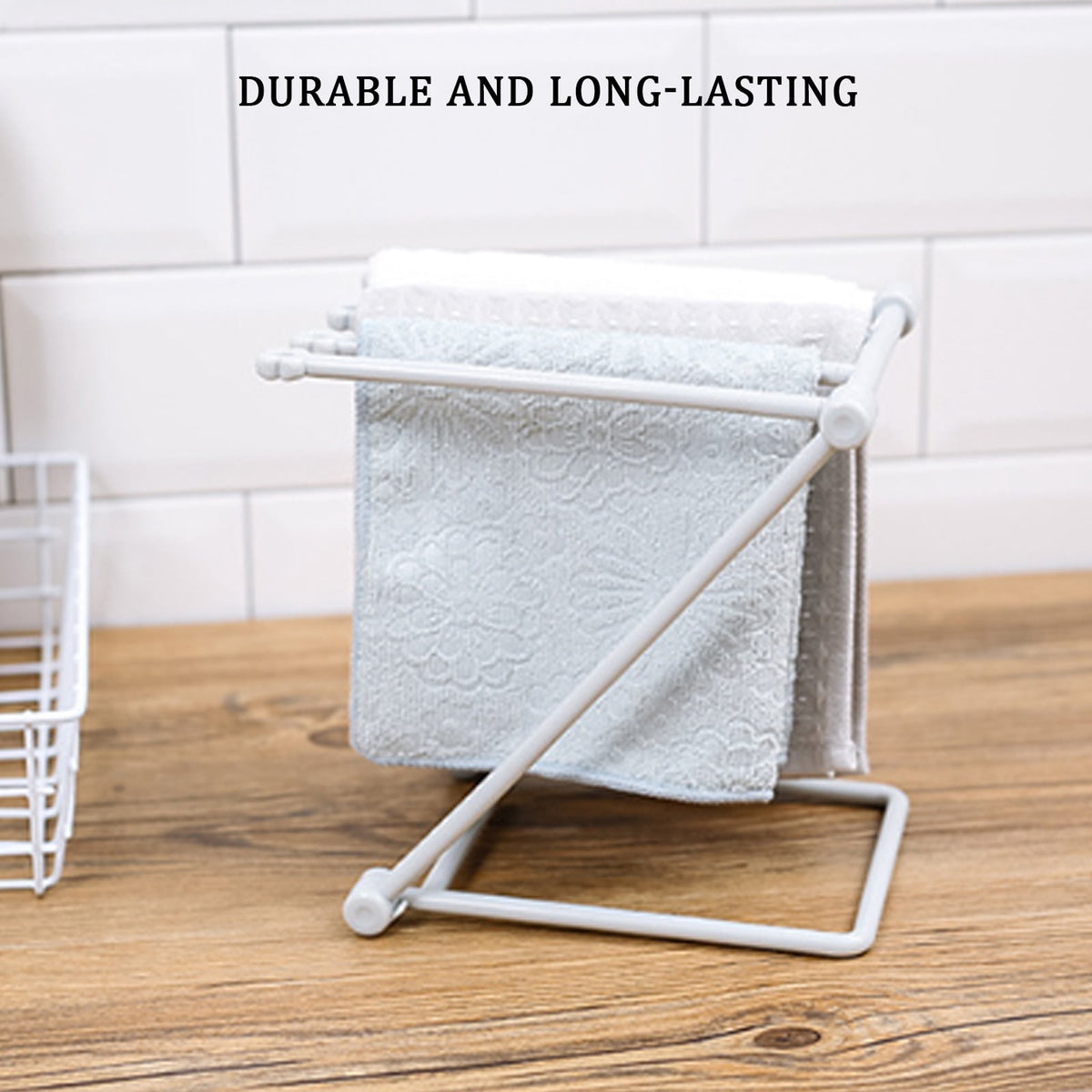 Foldable Countertop Towel Drying Rack for Kitchen Cloths and Rags, Lightweight - Image 4