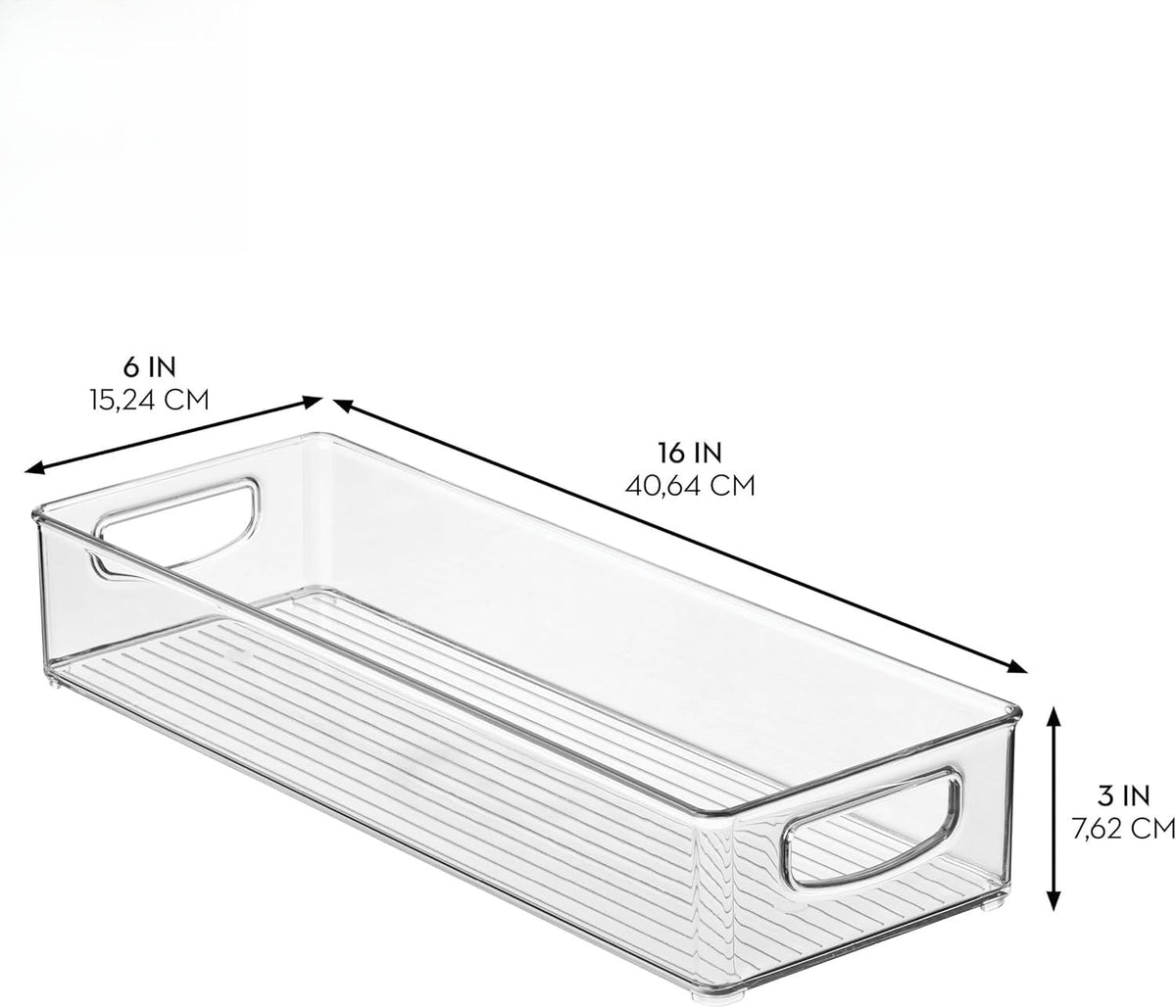 Extra-Long Clear Stackable Storage Bin for Narrow Pantry and Fridge Shelves - Image 4