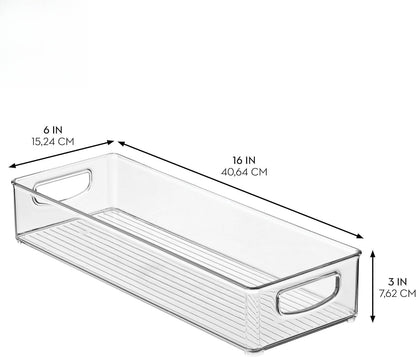 Extra-Long Clear Stackable Storage Bin for Narrow Pantry and Fridge Shelves - Image 4