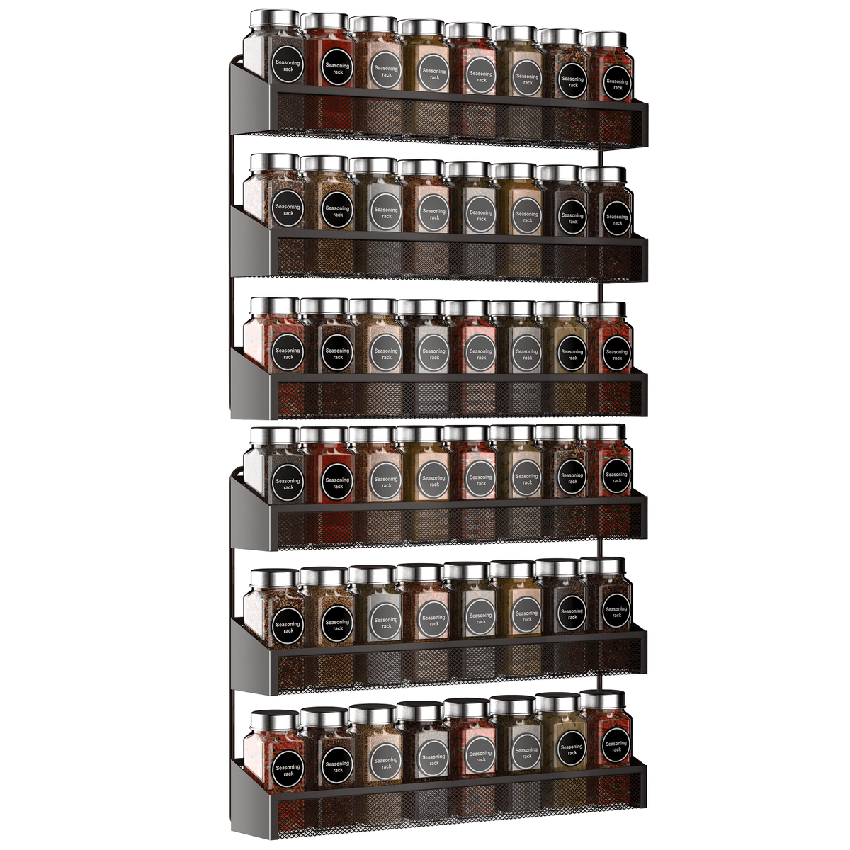 3-Tier Metal Spice Rack, 2-Pack Countertop Stand or Wall-Mounted Shelf, Bronze - Image 3