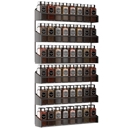 3-Tier Metal Spice Rack, 2-Pack Countertop Stand or Wall-Mounted Shelf, Bronze - Image 3