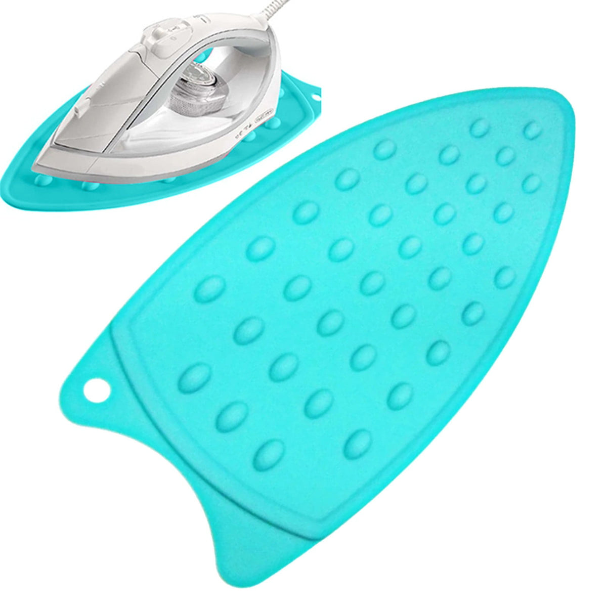 Silicone Mini Iron Rest Pad, Heat-Resistant Mat for Ironing Board, Sewing and Quilting, Sky Blue - Image 2