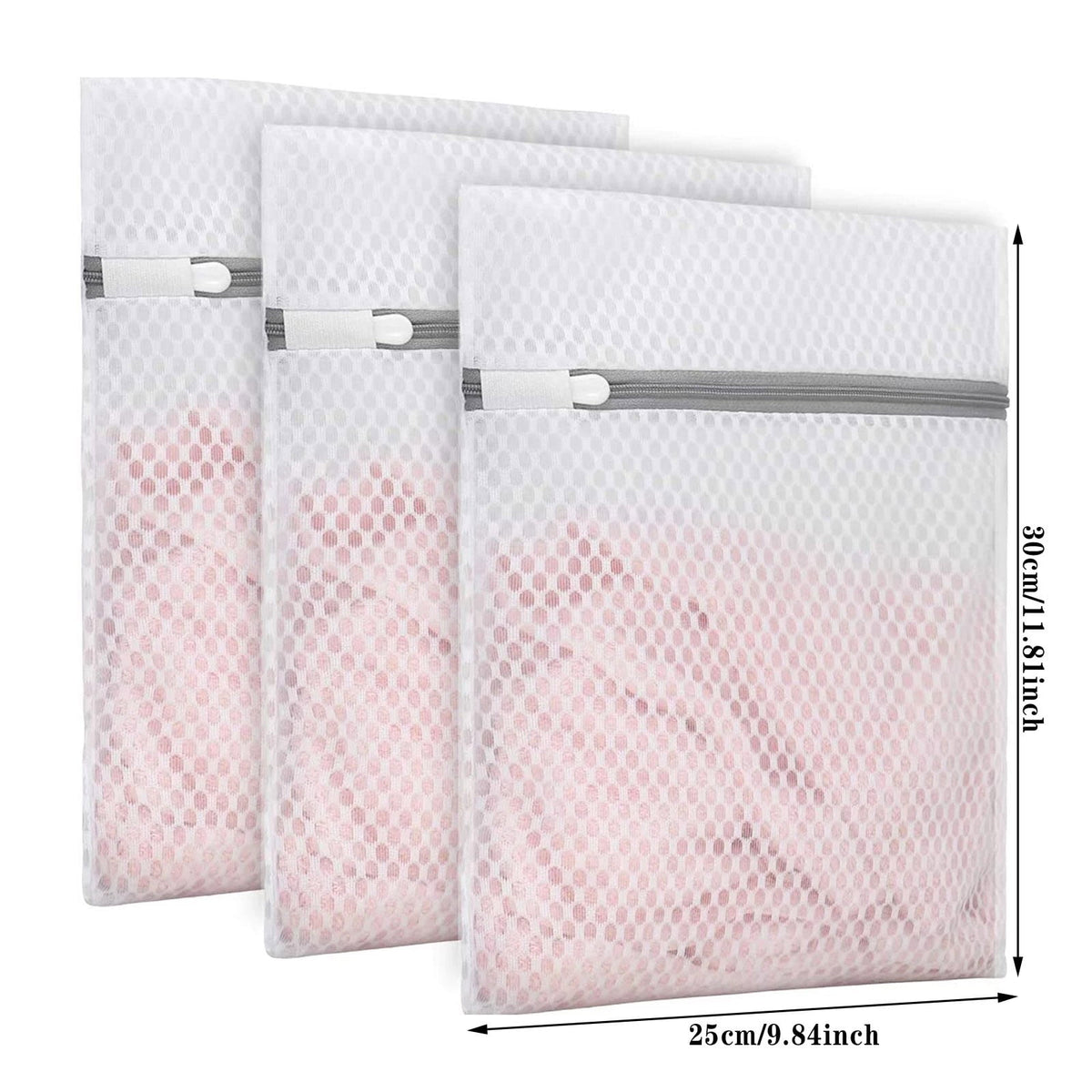 Small Mesh Laundry Bags with Zipper, 3-Pack, 9.84 x 11.81 Inch for Delicates - Image 4