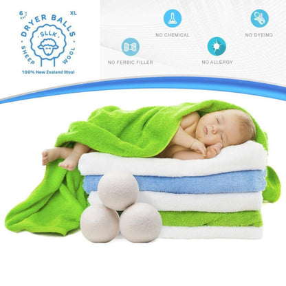 Wool Dryer Balls, 4-Pack Reusable Natural Fabric Softener, 6 cm - Image 5