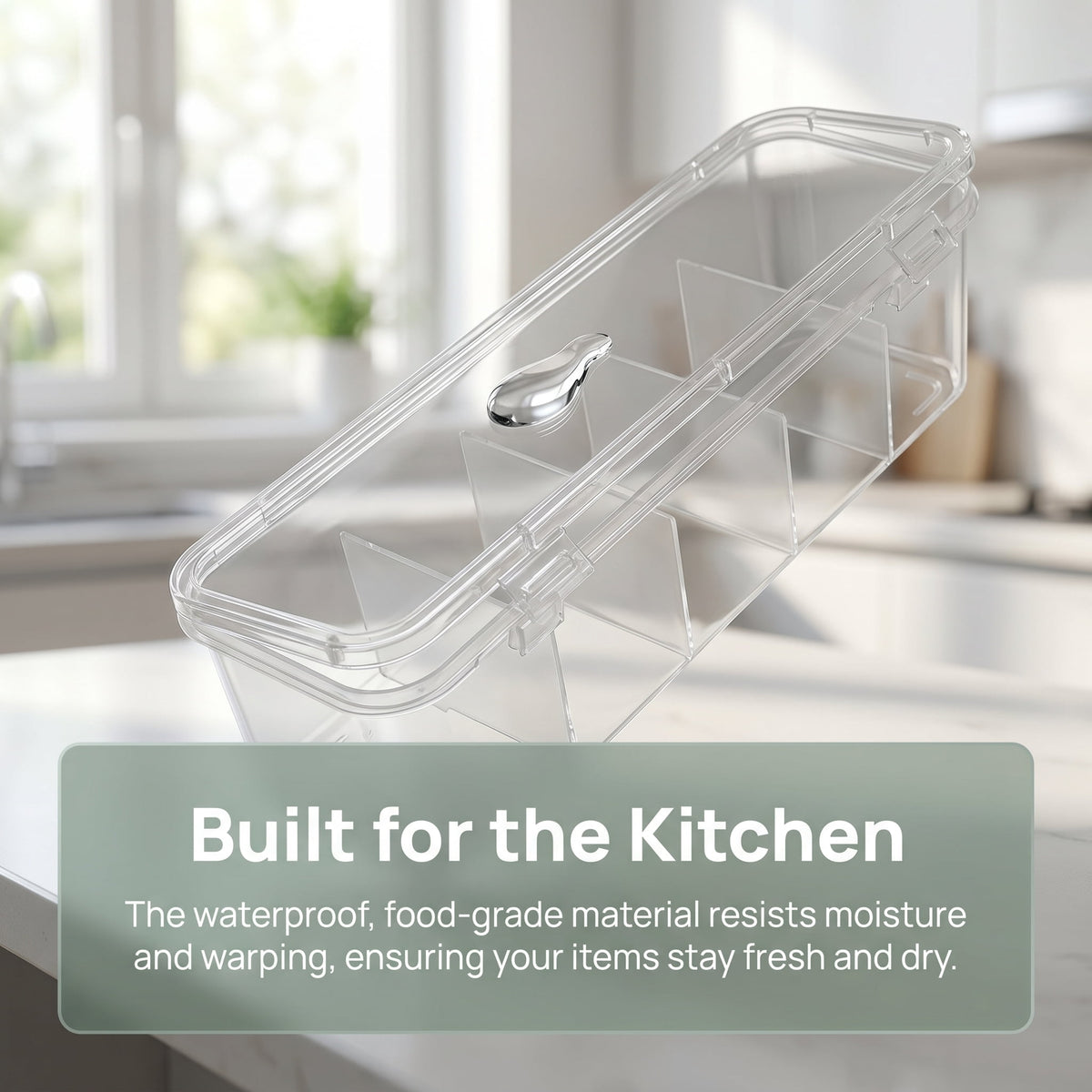 Clear Tea Bag Organizer Box with 4 Compartments, 2-Pack for Sugar Packets and Sachets - Image 5