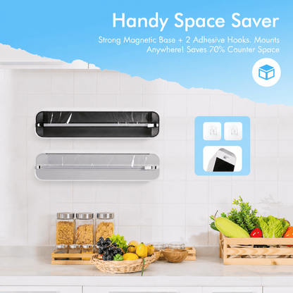 Magnetic Wrap Dispenser with Slide Cutter for Plastic Wrap and Foil, Fridge Mount - Image 4