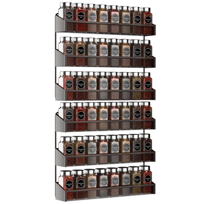 3-Tier Metal Spice Rack, 2-Pack Countertop Stand or Wall-Mounted Shelf, Bronze - Image 2