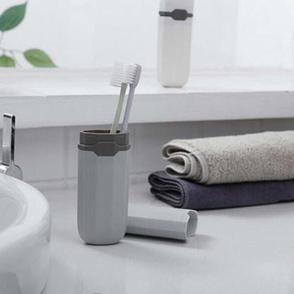 Travel Toothbrush Case with Vent Holes, Portable Plastic Holder for Toothbrush and Paste, White - Image 3