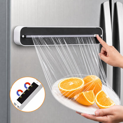 Magnetic Wrap Dispenser with Slide Cutter for Plastic Wrap and Foil, Fridge Mount - Image 2