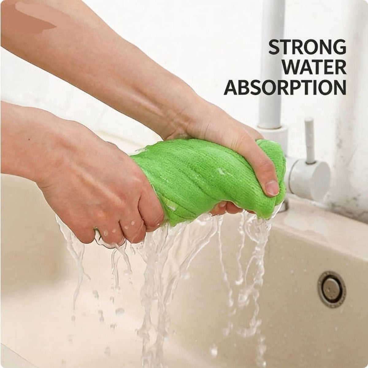 Double-Sided Microfiber Cleaning Cloths, 5-Piece Set for Wiping and Scrubbing - Image 4