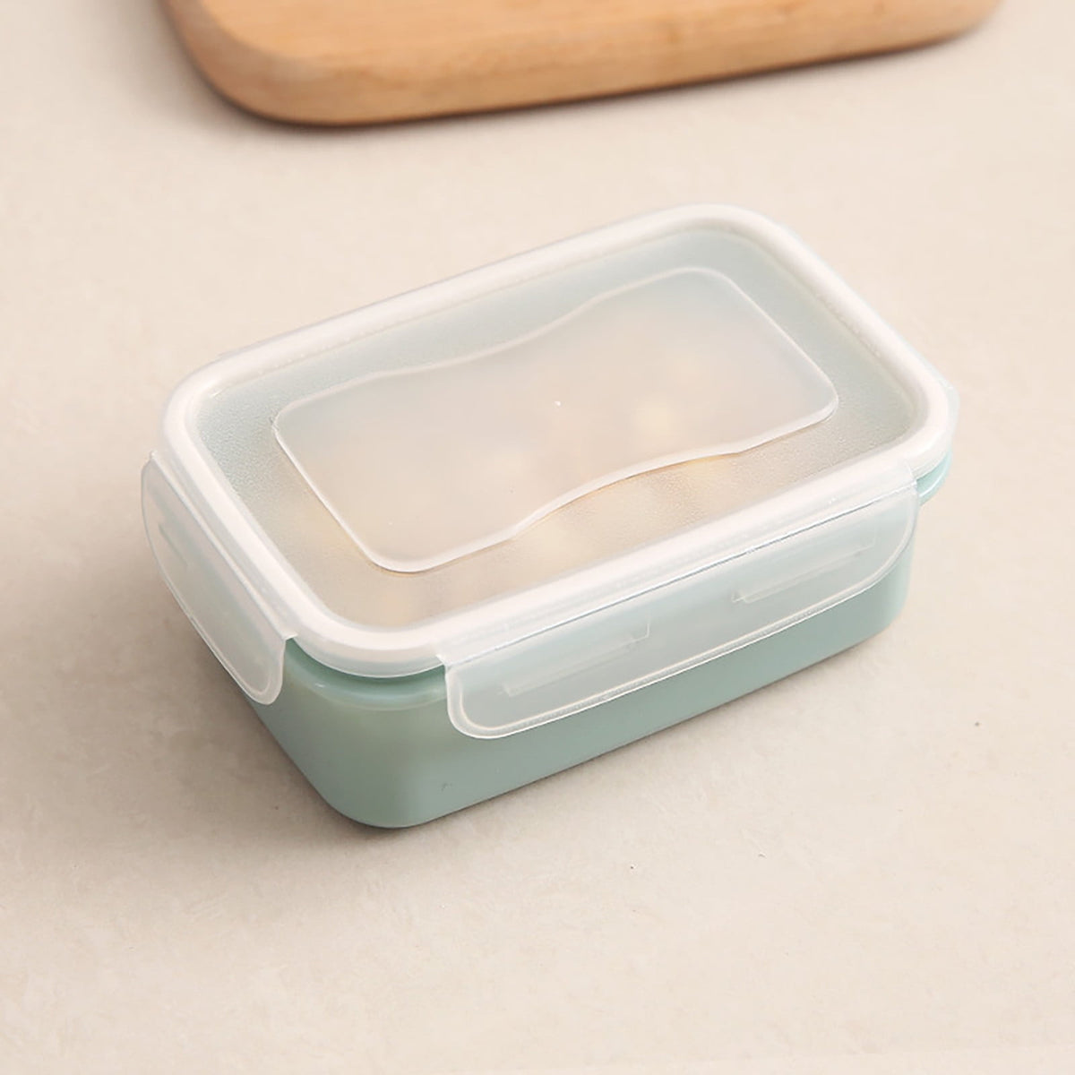 Rectangular Airtight Food Container with Buckle Lid and Drain Basket, Stackable Fridge Box - Image 2