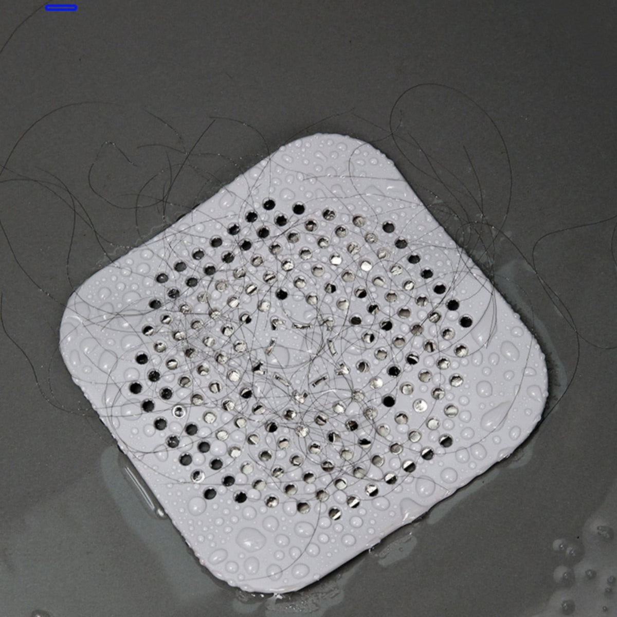 Silicone Hair Catcher Drain Cover for Shower and Bathtub, 5.51 Inch Square, Black - Image 5