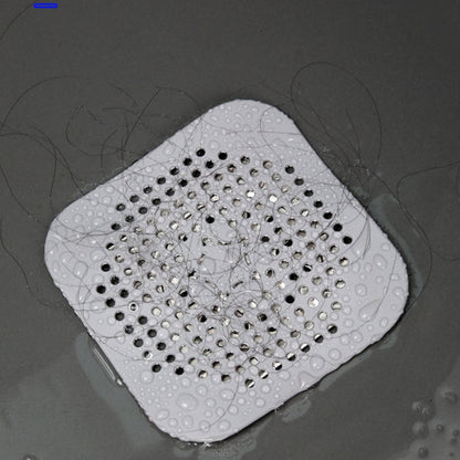 Silicone Hair Catcher Drain Cover for Shower and Bathtub, 5.51 Inch Square, Black - Image 5
