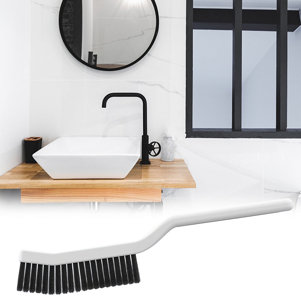 Dual-Head Grout Brush with Stiff Bristles for Tile Gaps in Bathroom and Kitchen - Image 5
