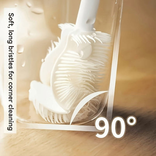 Silicone Bottle Brush with Long Handle, Flexible BPA-Free Head for Narrow-Neck Bottles - Image 2